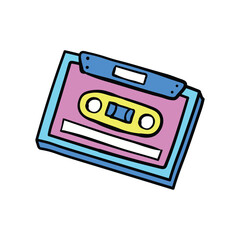 Fototapeta premium Colorful Cartoon Audio Cassette Tape.