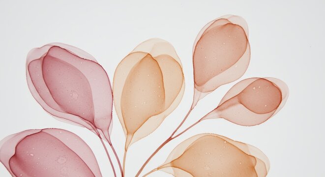 Abstract Botanical Art with Translucent Organic Shapes