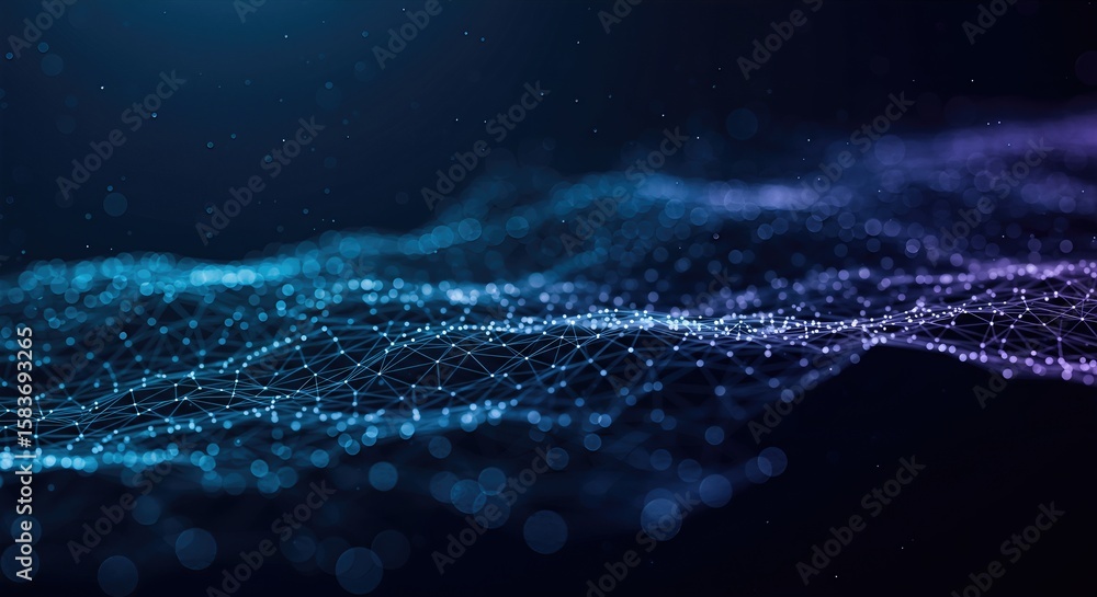Poster abstract technology background: futuristic digital network and data connection