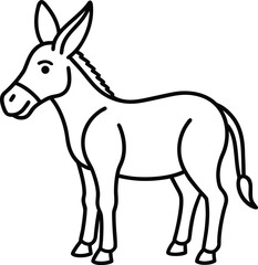 donkey outline icon on white background