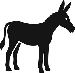 donkey silhouette icon on white background