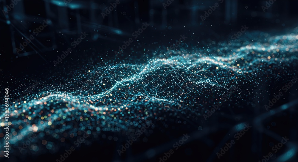 Poster abstract digital network background: futuristic data flow and connectivity concept