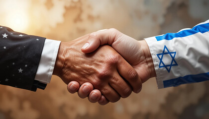 handshake with american and USA flag