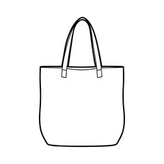 Shopping bag for mockup isolated on transparent or white background, vector illustration.