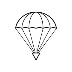 A parachute line art vector illustration