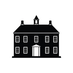 A old city house silhouette vector art illustration