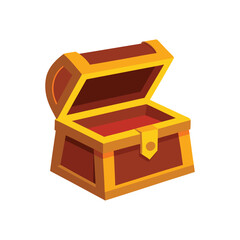 Colorful open treasure chest vector art illustration