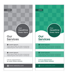 corporate modern & creative Roll up banner design with suitable shapes artwork and image. clean text. suitable for all categories. Editable vertical template vector set illustration.

