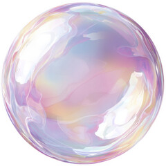 Colorful soap bubble floating in the sunlight on a warm, clear day creating a beautiful iridescent effect