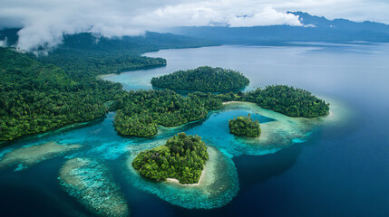 Stunning Raja Ampat Islands Aerial View Tropical Paradise Indonesia