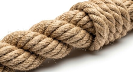 Close-up of a tightly woven nautical rope against a white background.