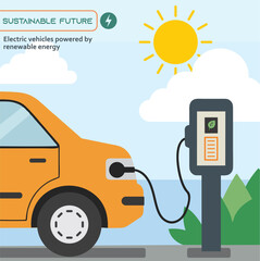 Eletric car, vehicle powered by renewable energy