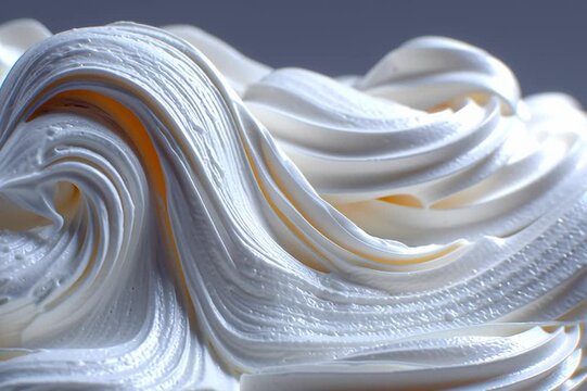 Macro Shot of Creamy Whipped Texture with Smooth Folds