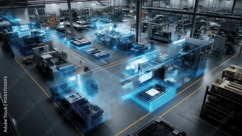 Poster augmented reality and digital twin technology are transforming industrial production by creating sma