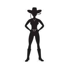 Hat And Boots Cowgirl Standing Still
