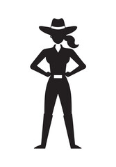 Confident Cowgirl Standing With Arms Crossed