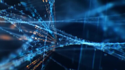 Data technology background. Big data visualization. Flow data. Information code. matrix. science artificial intelligence AI deep learning machine learning algorithm Neural flow. 3D Illustration - Powered by Adobe