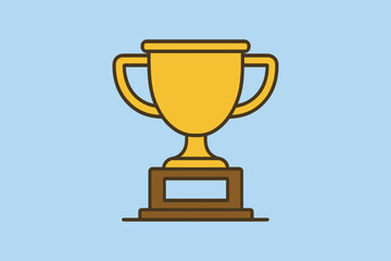 Gold Achievement Symbol Illustration with Minimalist Style on Blue Background