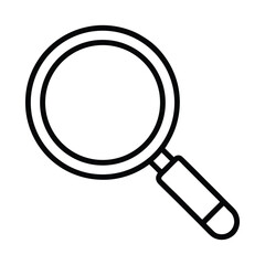 Magnifying glass search tool outline vector icon isolated on white background
