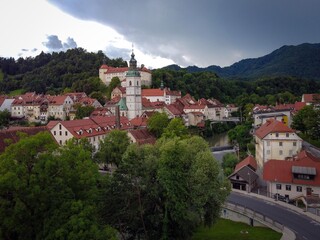 Obraz premium Škofja Loka town historic center view, Slovenia