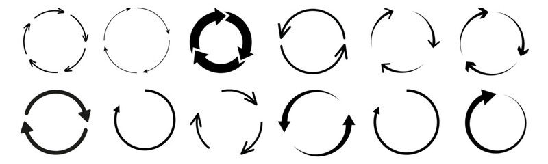 Circle arrows vector set.