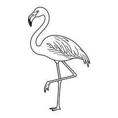 Flamingo line art coloring page design