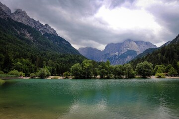 Jasna Lake scenic view by summer, Triglav national park, Slovenia