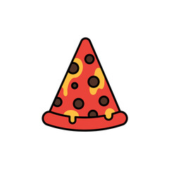 Pizza Slice Symbol Red Flat Icon Clear Food Design