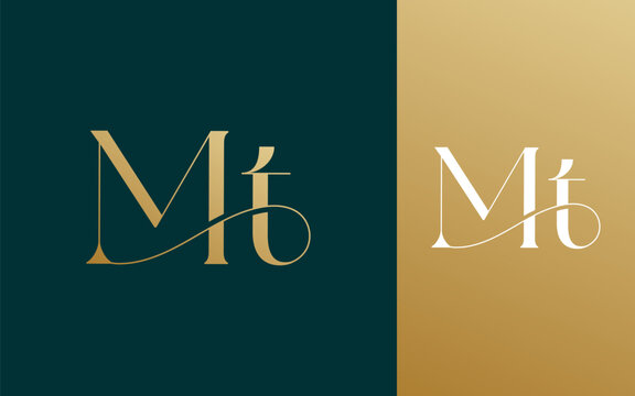 Initial letter MT TM logo design vector illustration for couple, wedding, and business