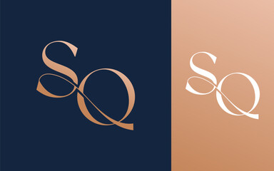 Initial letter SQ QS logo design vector illustration for couple, wedding, and business
