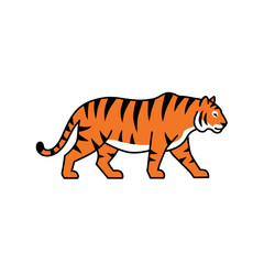 Obraz premium Walking Tiger Icon: Powerful Striped Predator