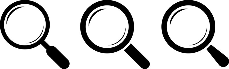 Search icon set. Loupe logo icons. Magnifying glass sign. Research tool concept. find information
