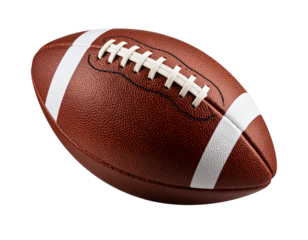 A - “American Football Ball Spinning in Mid-Air, Dynamic Motion Blur, Front Angle, Transparent PNG”