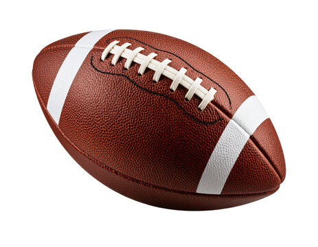A - “American Football Ball Spinning in Mid-Air, Dynamic Motion Blur, Front Angle, Transparent PNG”
