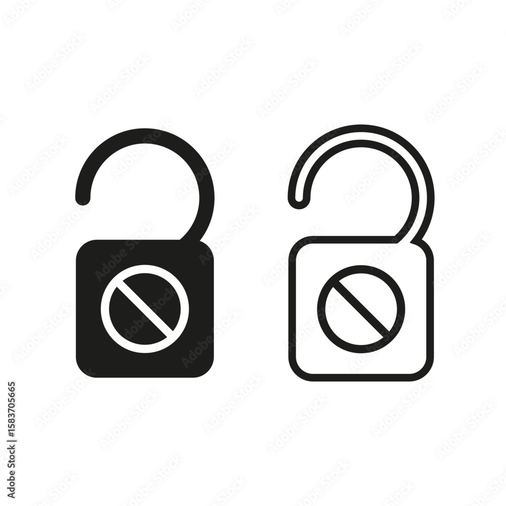 Poster open padlock icon. unlocked security symbol. closed lock sign. vector secure object.