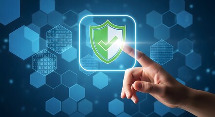 Security cybersecurity data protection privacy shield technology network internet safety online