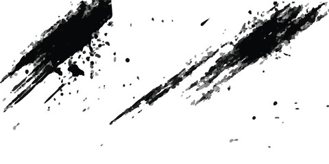 Rough Distressed Grunge Vector Brush Texture with Bold Black Scratches and Splatter – Edgy Background for Modern Grunge Posters and Web Graphics