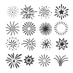 Hand-Drawn Fireworks Illustration Collection
