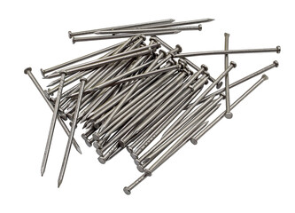 Metal nail on white