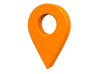 A - “Floating 3D Map Pin Icon with Shadow Below, Angled Perspective, Transparent PNG”