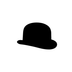 Bowler hat silhouette vector flat design.