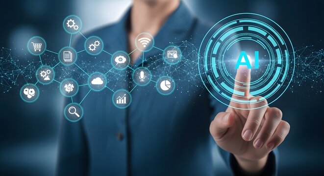 Artificial intelligence ai technology business innovation digital transformation concept data