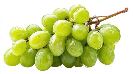 Green Grapes Bunch, Isolated on white background