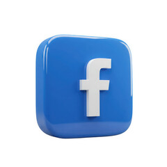 Naklejka na ściany i meble Facebook logo with shadow on a transparent background
