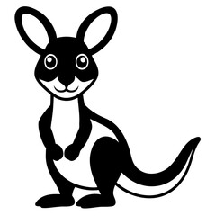 adorable cartoon kangaroo coloring page for kids