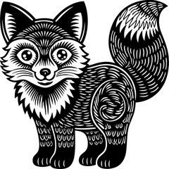 adorable fox vector illustration isolated on white