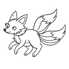 Fototapeta premium Fox Flying Through the Night Sky Coloring Page