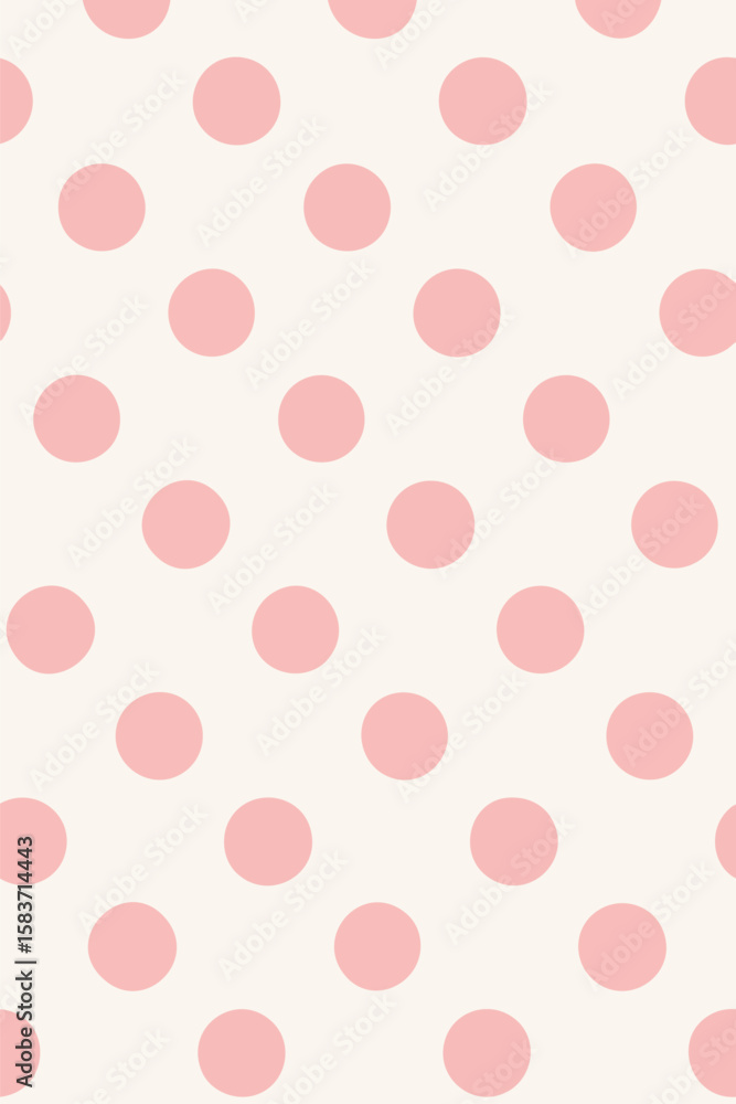 Poster flat vector minimalist pattern of soft pink circles aligned diagonally on pale base