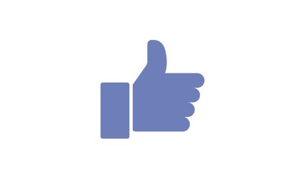 Animation Simple blue thumbs up icon indicating approval or positive feedback. - Powered by Adobe