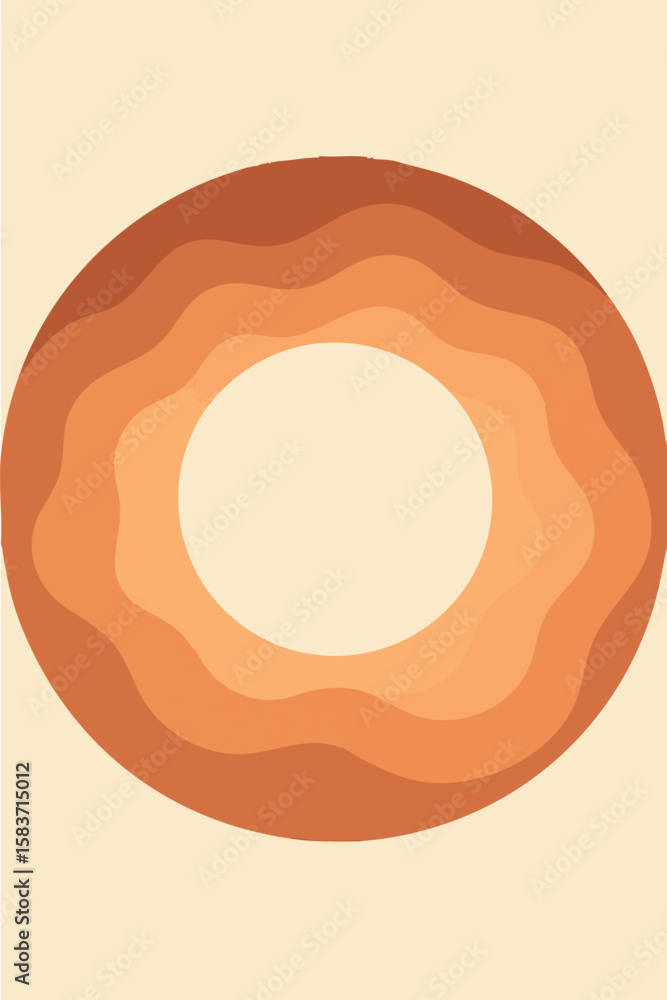 Aufkleber flat vector soft waves forming circle in center with open space, comforting tones